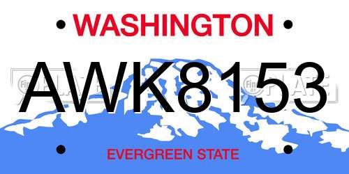 AWK8153 Washington License Plate
