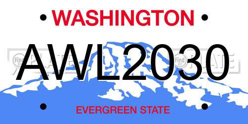 AWL2030 Washington License Plate