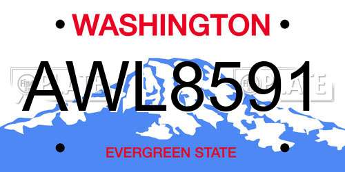 AWL8591 Washington License Plate