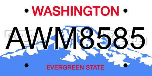 AWM8585 Washington License Plate