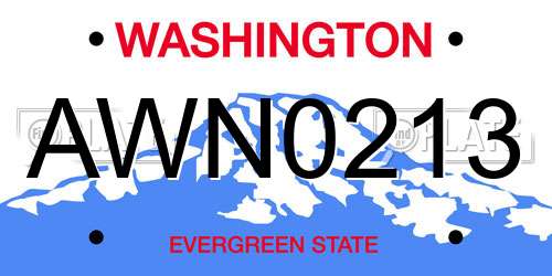 AWN0213 Washington License Plate