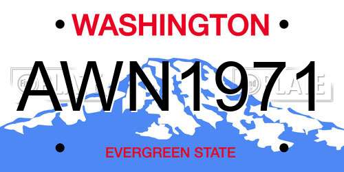 AWN1971 Washington License Plate