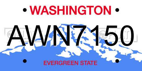 AWN7150 Washington License Plate