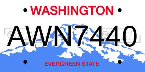 AWN7440 Washington License Plate