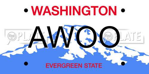 AWOO Washington License Plate