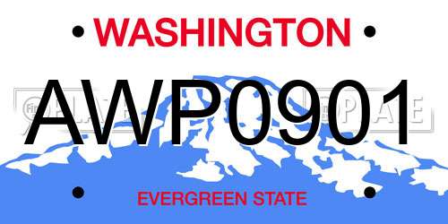 AWP0901 Washington License Plate