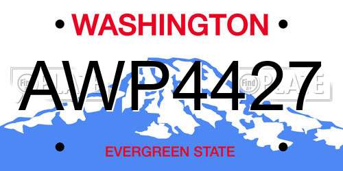 AWP4427 Washington License Plate