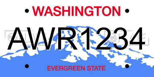 AWR1234 Washington License Plate
