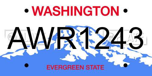 AWR1243 Washington License Plate