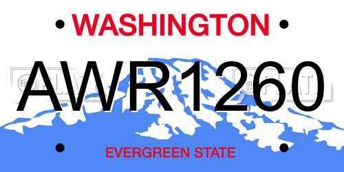 AWR1260 Washington License Plate