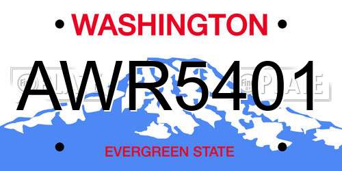 AWR5401 Washington License Plate