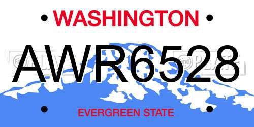 AWR6528 Washington License Plate