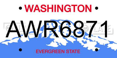 AWR6871 Washington License Plate