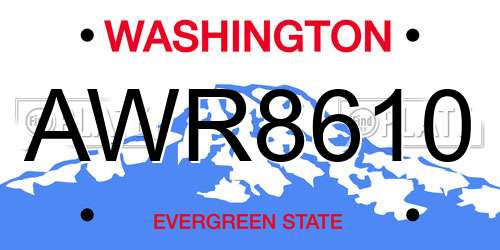 AWR8610 Washington License Plate