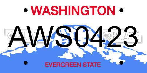 AWS0423 Washington License Plate