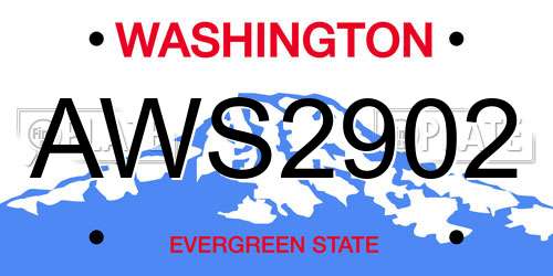 AWS2902 Washington License Plate