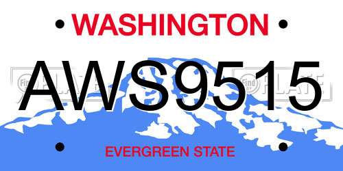 AWS9515 Washington License Plate