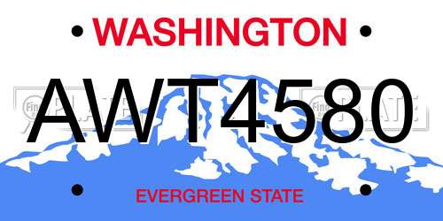 AWT4580 Washington License Plate