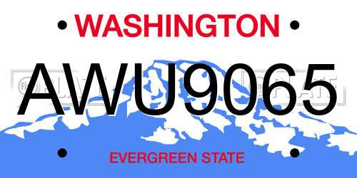 AWU9065 Washington License Plate