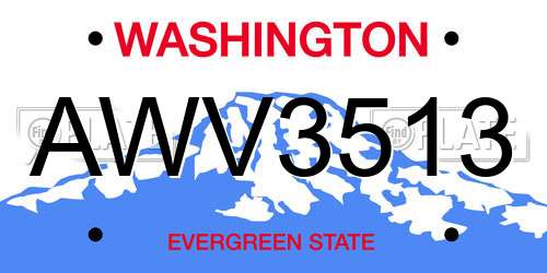 AWV3513 Washington License Plate