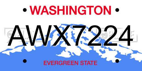 AWX7224 Washington License Plate
