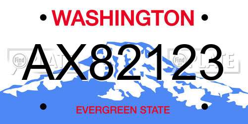 AX82123 Washington License Plate