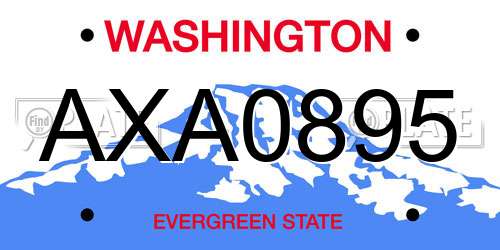 AXA0895 Washington License Plate