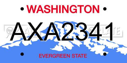 AXA2341 Washington License Plate