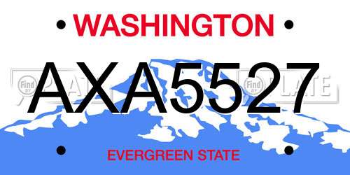 AXA5527 Washington License Plate