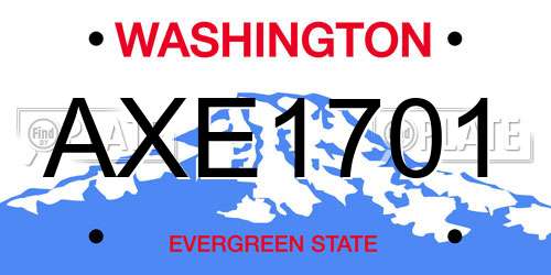 AXE1701 Washington License Plate