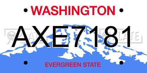 AXE7181 Washington License Plate