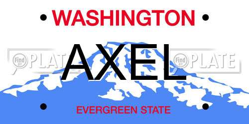 AXEL Washington License Plate