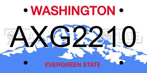 AXG2210 Washington License Plate