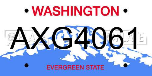 AXG4061 Washington License Plate