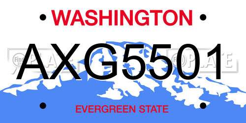 AXG5501 Washington License Plate