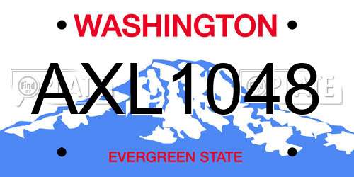 AXL1048 Washington License Plate