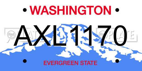 AXL1170 Washington License Plate