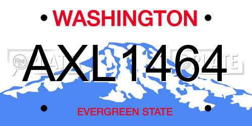 AXL1464 Washington License Plate