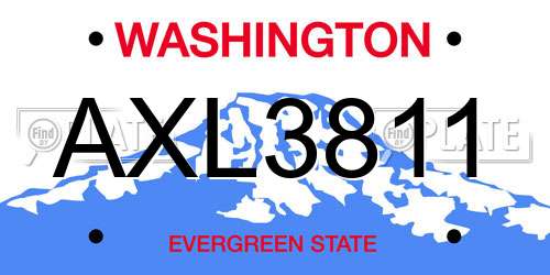 AXL3811 Washington License Plate