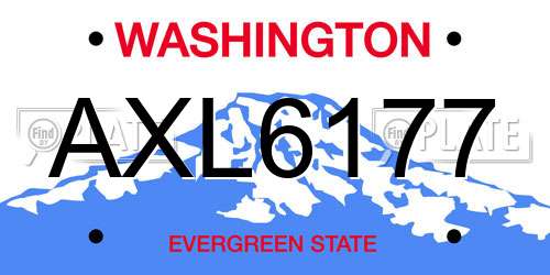 AXL6177 Washington License Plate