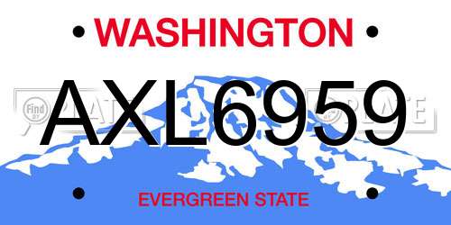 AXL6959 Washington License Plate