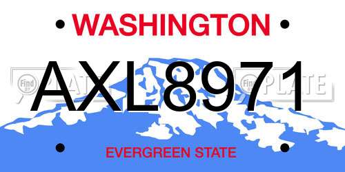 AXL8971 Washington License Plate