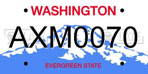 AXM0070 Washington License Plate
