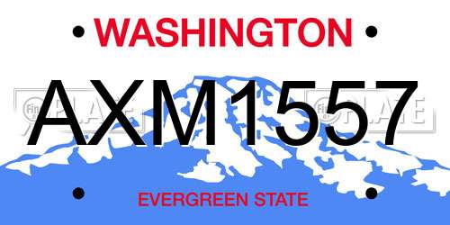 AXM1557 Washington License Plate