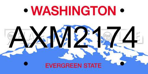 AXM2174 Washington License Plate