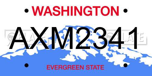AXM2341 Washington License Plate