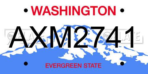 AXM2741 Washington License Plate