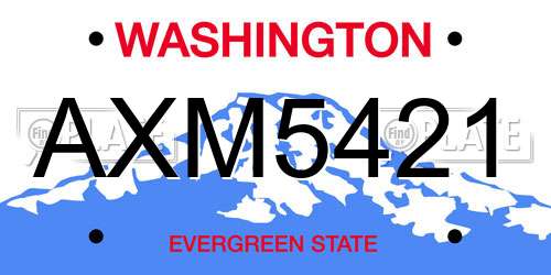 AXM5421 Washington License Plate