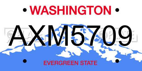 AXM5709 Washington License Plate