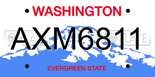 AXM6811 Washington License Plate